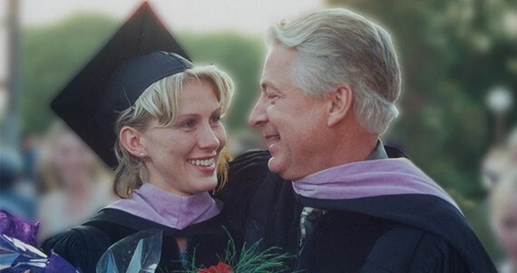 Dr. Jaleena Fischer-Jessop and her father, Dr. Dan Fischer, celebrating her graduation from dental school at Loma Linda University, Dr. Fischer’s alma mater